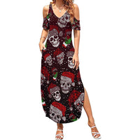 Xmas Skulls Love Christmas Cocktails Summer Maxi Dress - Wonder Print Shop