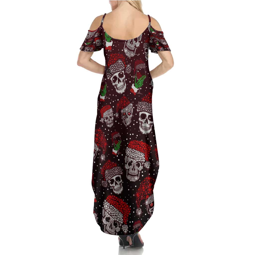 Xmas Skulls Love Christmas Cocktails Summer Maxi Dress - Wonder Print Shop