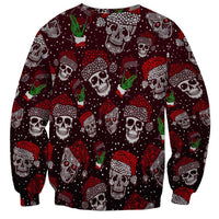 Xmas Skulls Love Christmas Cocktails Sweatshirt - Wonder Print Shop