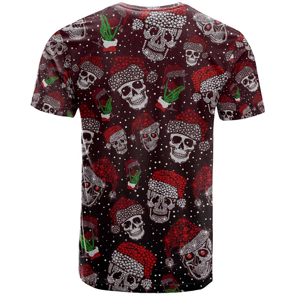 Xmas Skulls Love Christmas Cocktails T Shirt - Wonder Print Shop