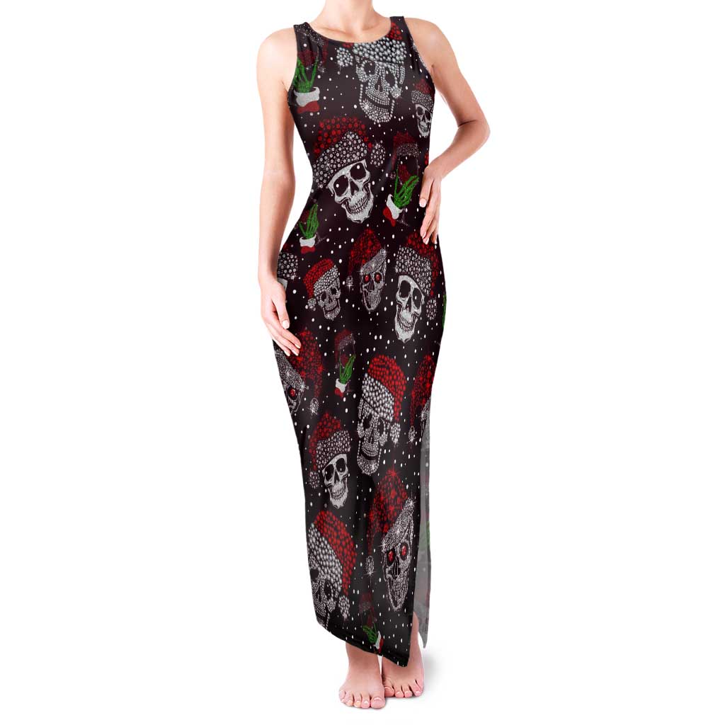 Xmas Skulls Love Christmas Cocktails Tank Maxi Dress - Wonder Print Shop