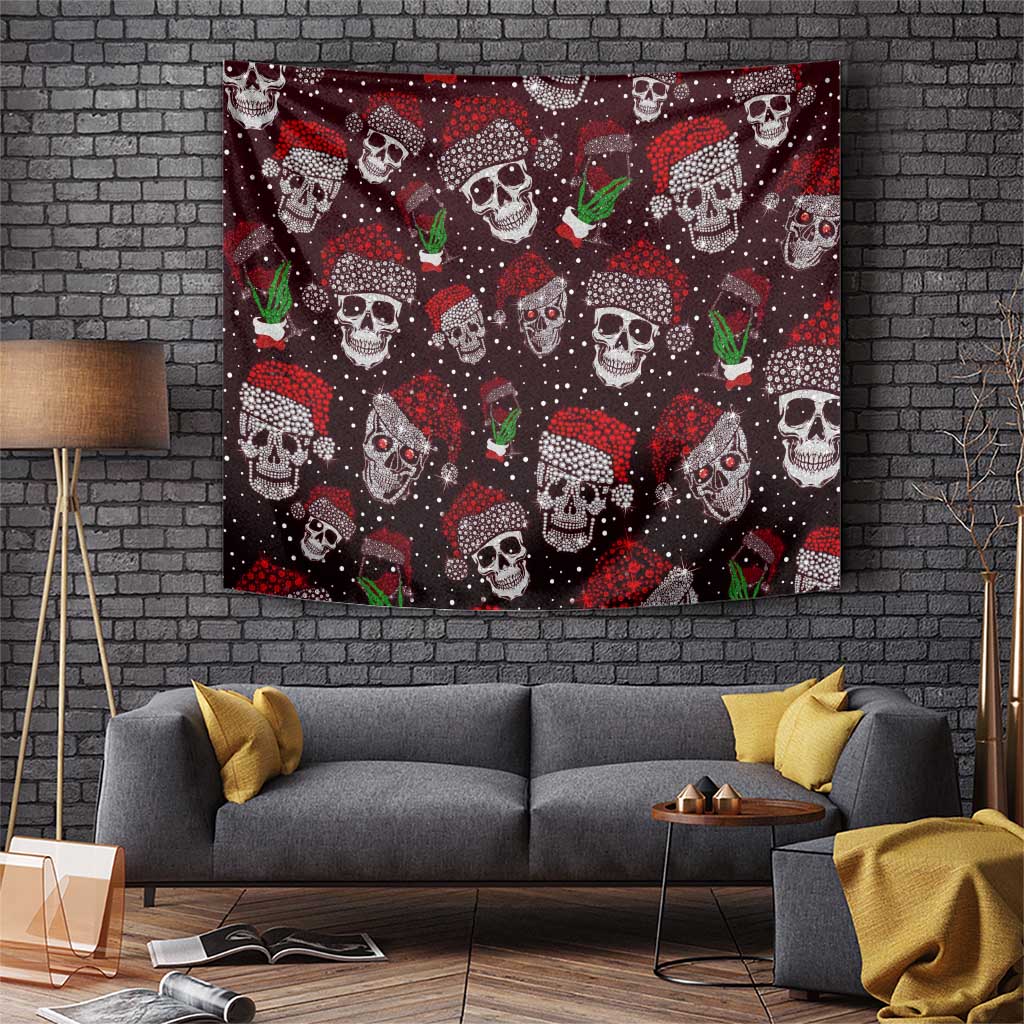 Xmas Skulls Love Christmas Cocktails Tapestry - Wonder Print Shop