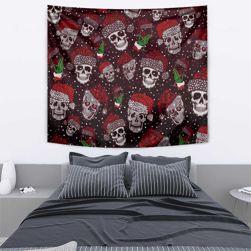 Xmas Skulls Love Christmas Cocktails Tapestry - Wonder Print Shop