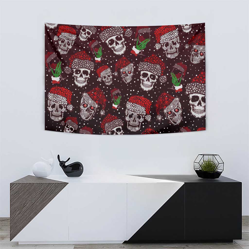 Xmas Skulls Love Christmas Cocktails Tapestry - Wonder Print Shop