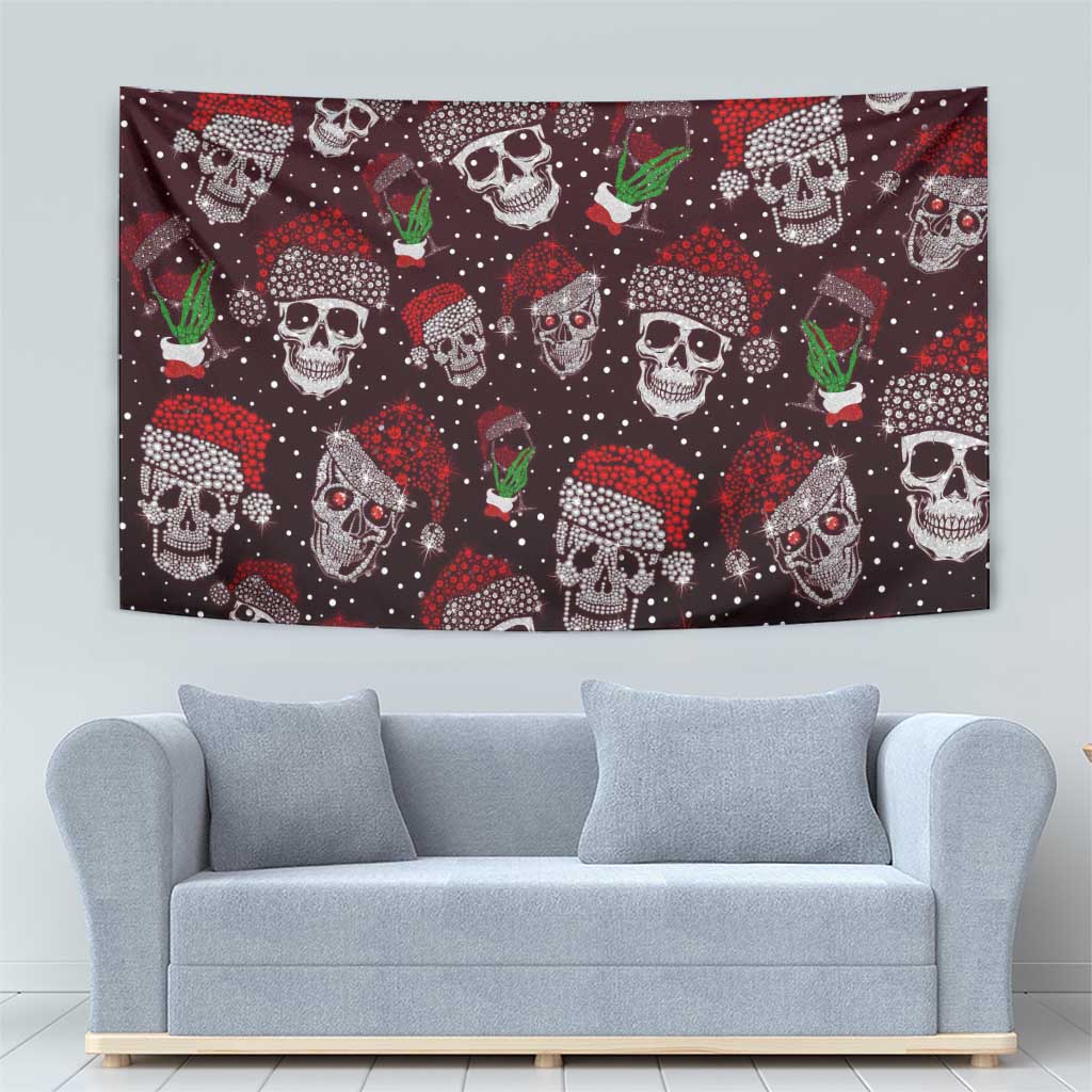 Xmas Skulls Love Christmas Cocktails Tapestry - Wonder Print Shop