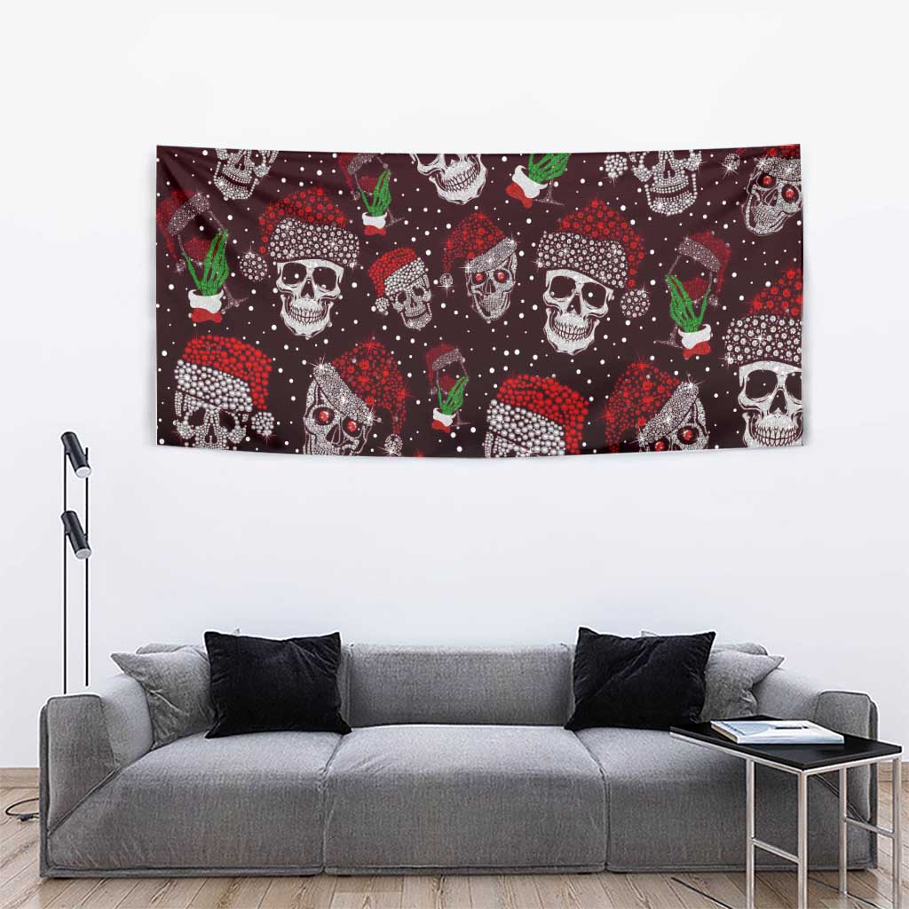Xmas Skulls Love Christmas Cocktails Tapestry - Wonder Print Shop