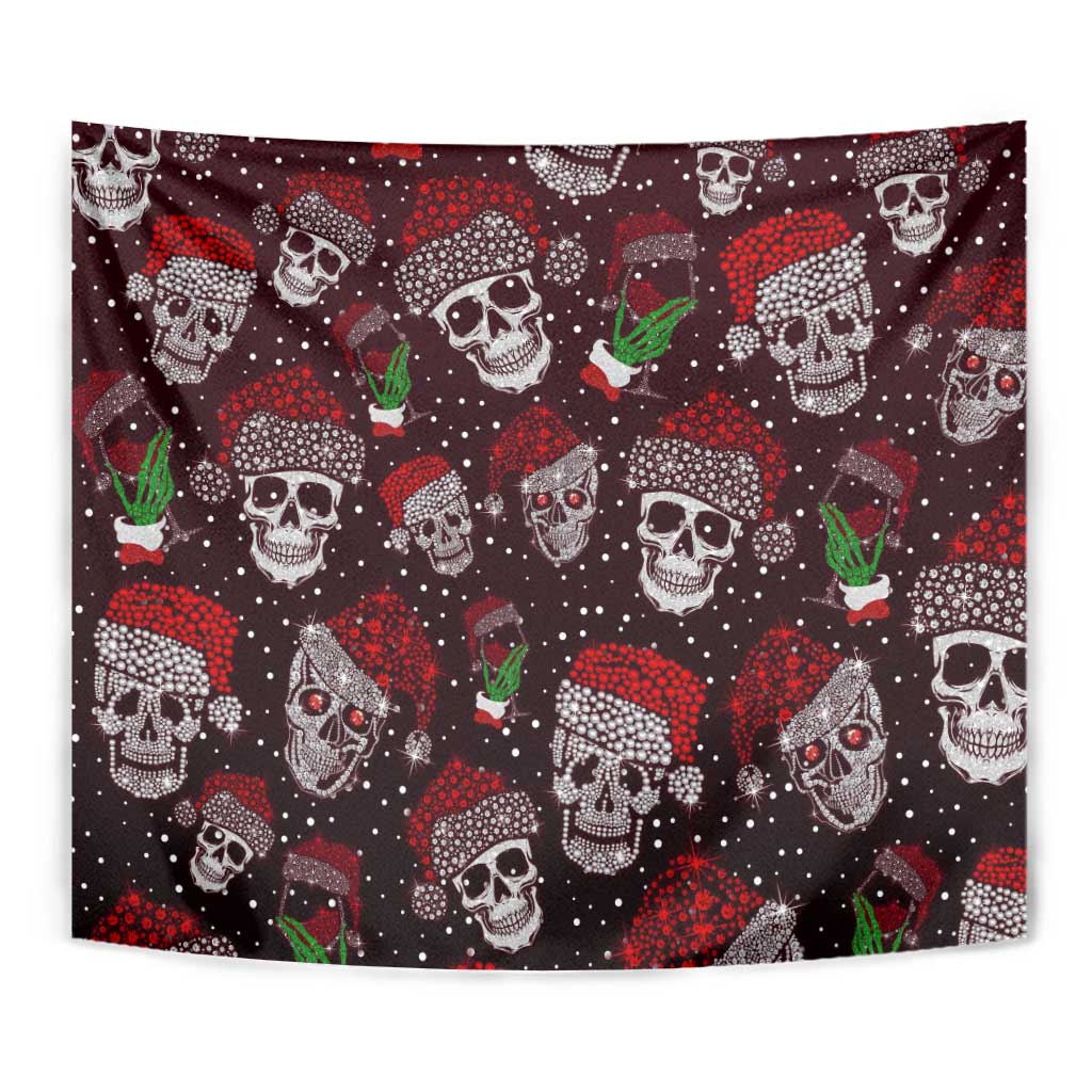 Xmas Skulls Love Christmas Cocktails Tapestry - Wonder Print Shop