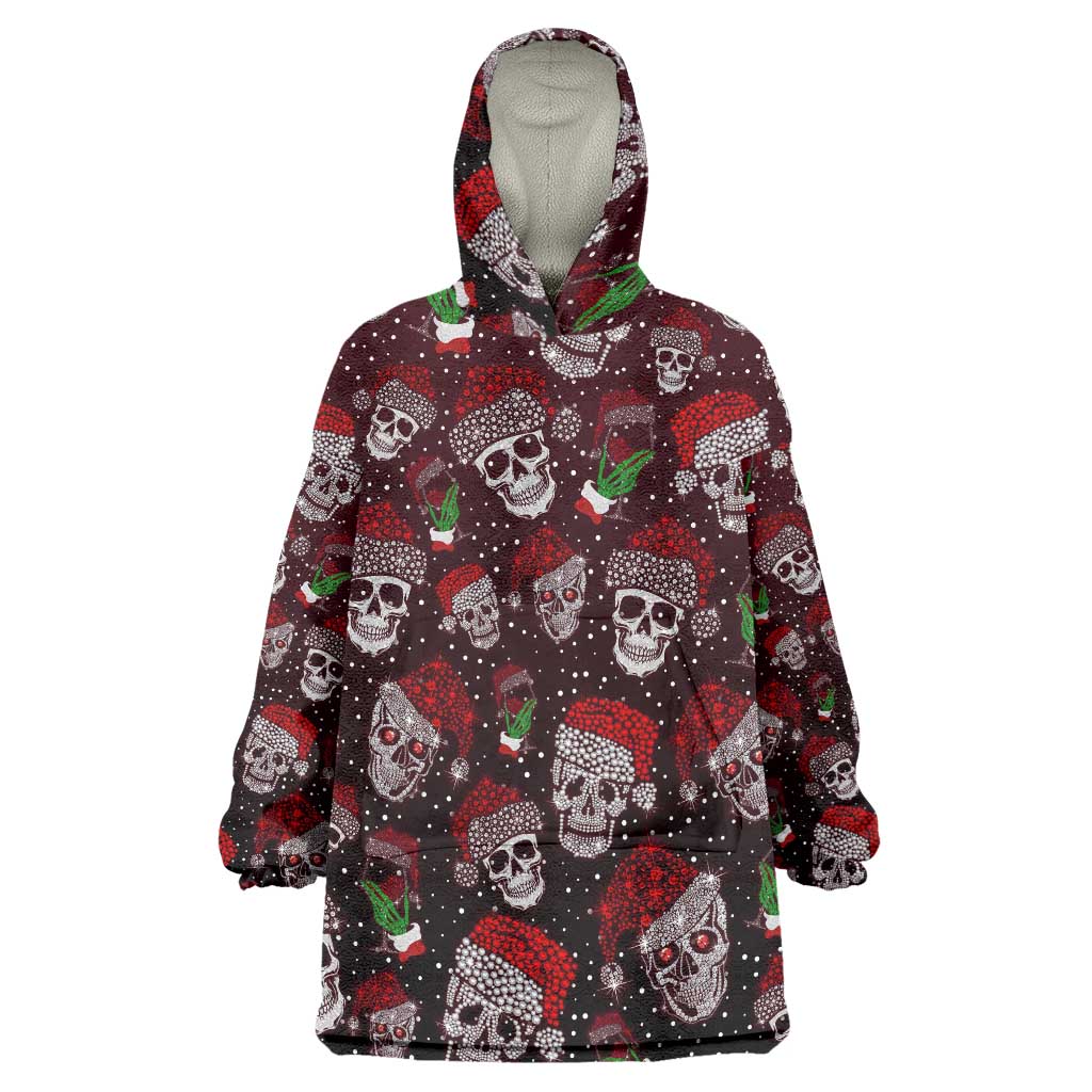 Xmas Skulls Love Christmas Cocktails Wearable Blanket Hoodie - Wonder Print Shop