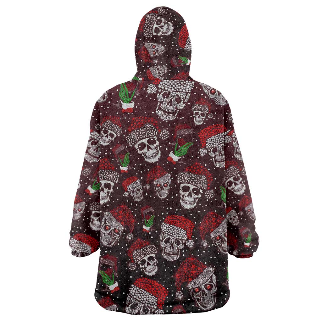 Xmas Skulls Love Christmas Cocktails Wearable Blanket Hoodie - Wonder Print Shop