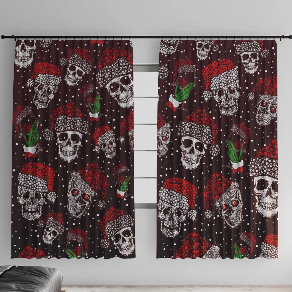 Xmas Skulls Love Christmas Cocktails Window Curtain - Wonder Print Shop
