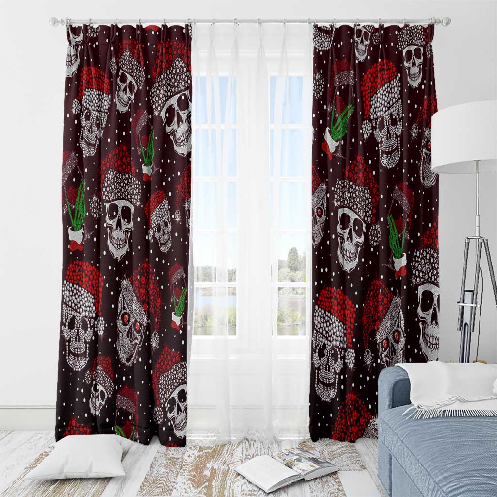 Xmas Skulls Love Christmas Cocktails Window Curtain - Wonder Print Shop
