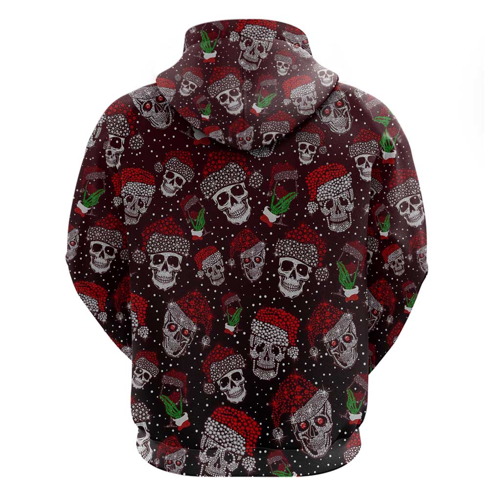 Xmas Skulls Love Christmas Cocktails Zip Hoodie - Wonder Print Shop