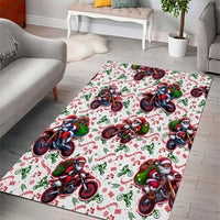 BRAAAP! Motorbike Santa Christmas Area Rug - Wonder Print Shop