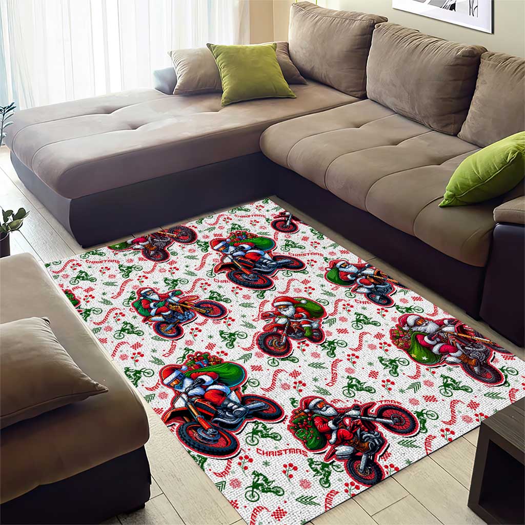 BRAAAP! Motorbike Santa Christmas Area Rug - Wonder Print Shop
