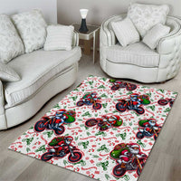 BRAAAP! Motorbike Santa Christmas Area Rug - Wonder Print Shop