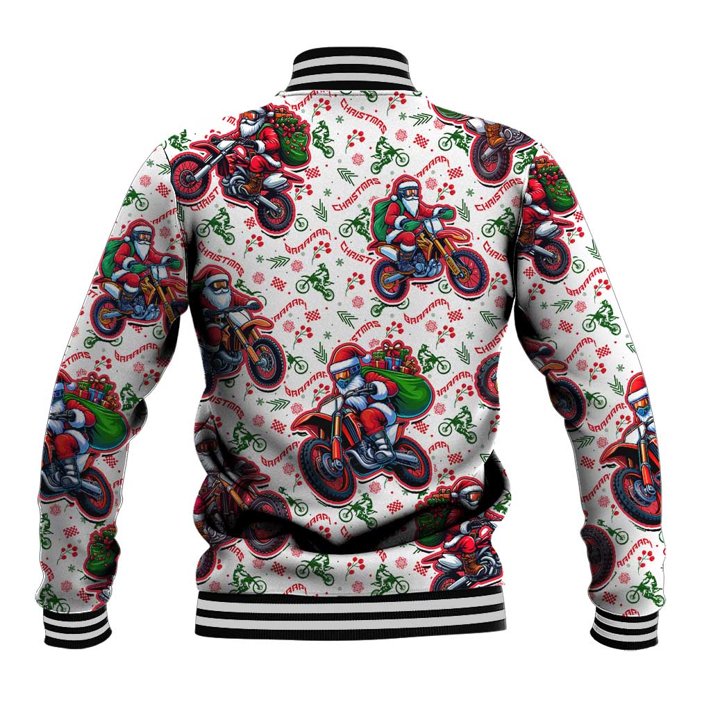 BRAAAP! Motorbike Santa Christmas Baseball Jacket - Wonder Print Shop