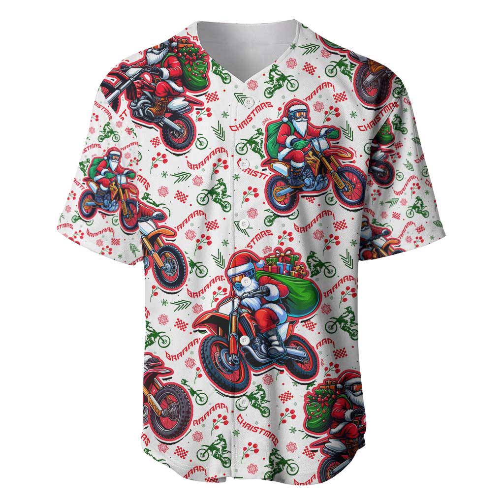 BRAAAP! Motorbike Santa Christmas Baseball Jersey - Wonder Print Shop