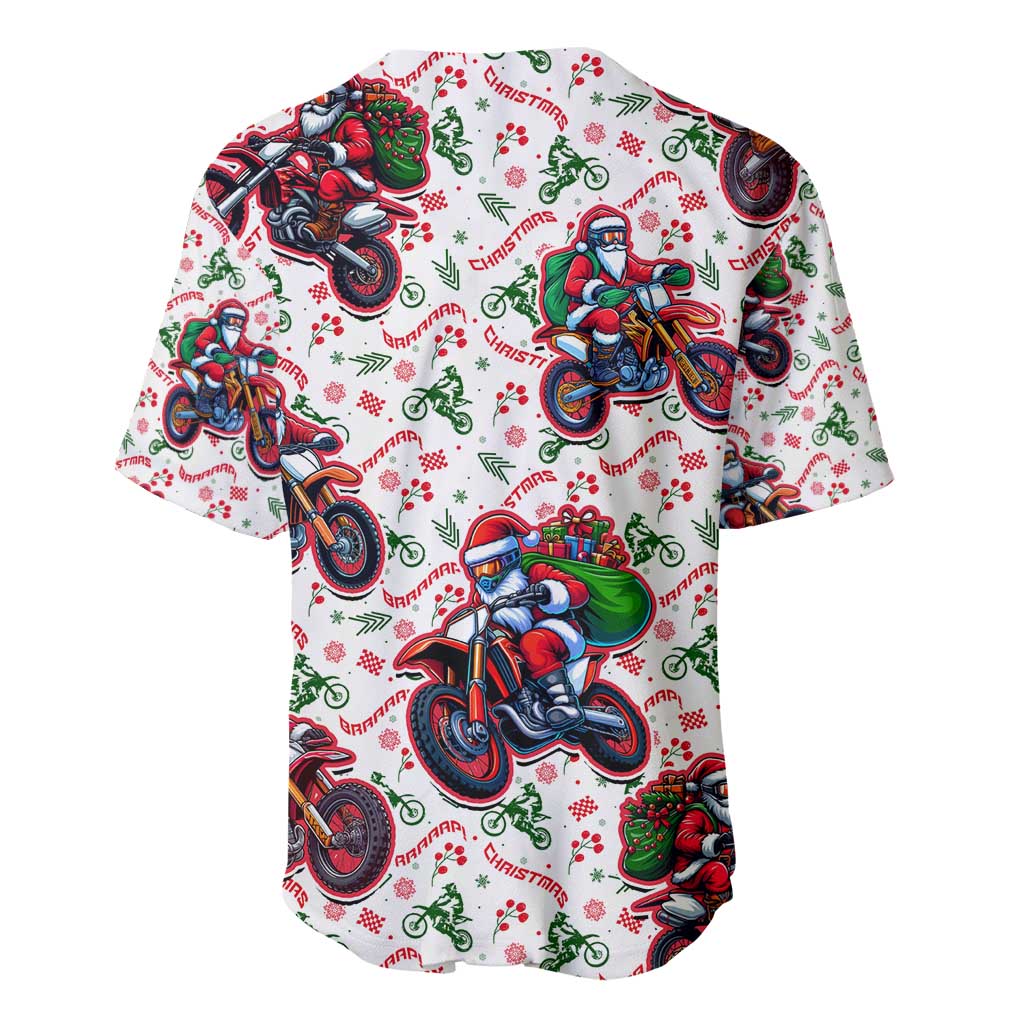 BRAAAP! Motorbike Santa Christmas Baseball Jersey - Wonder Print Shop