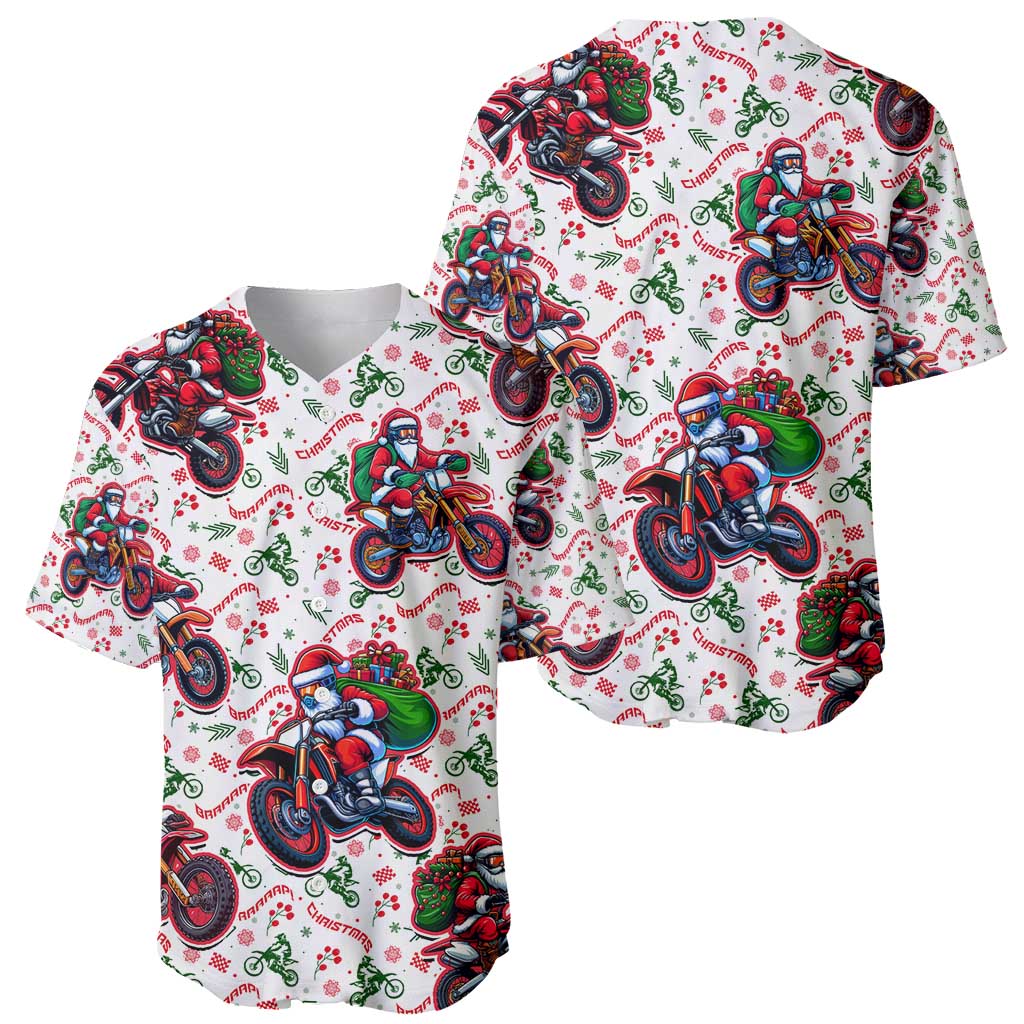 BRAAAP! Motorbike Santa Christmas Baseball Jersey - Wonder Print Shop