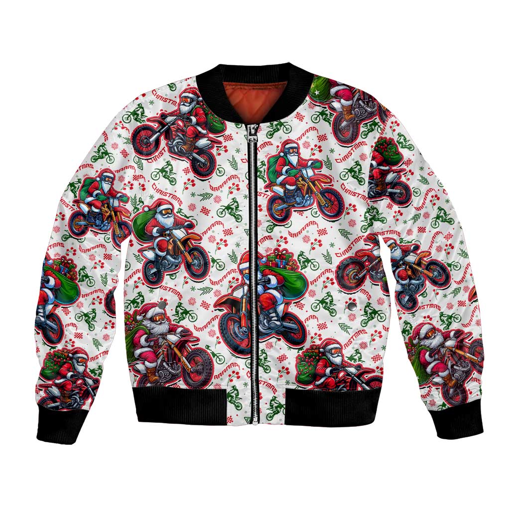 BRAAAP! Motorbike Santa Christmas Bomber Jacket - Wonder Print Shop
