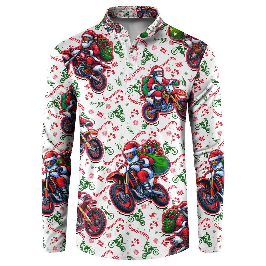BRAAAP! Motorbike Santa Christmas Button Sweatshirt - Wonder Print Shop