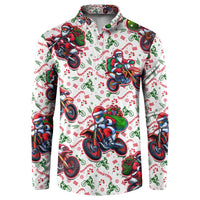 BRAAAP! Motorbike Santa Christmas Button Sweatshirt - Wonder Print Shop