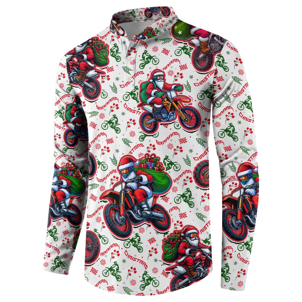 BRAAAP! Motorbike Santa Christmas Button Sweatshirt - Wonder Print Shop
