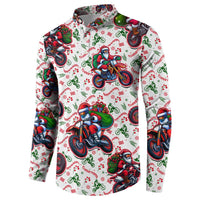 BRAAAP! Motorbike Santa Christmas Button Sweatshirt - Wonder Print Shop
