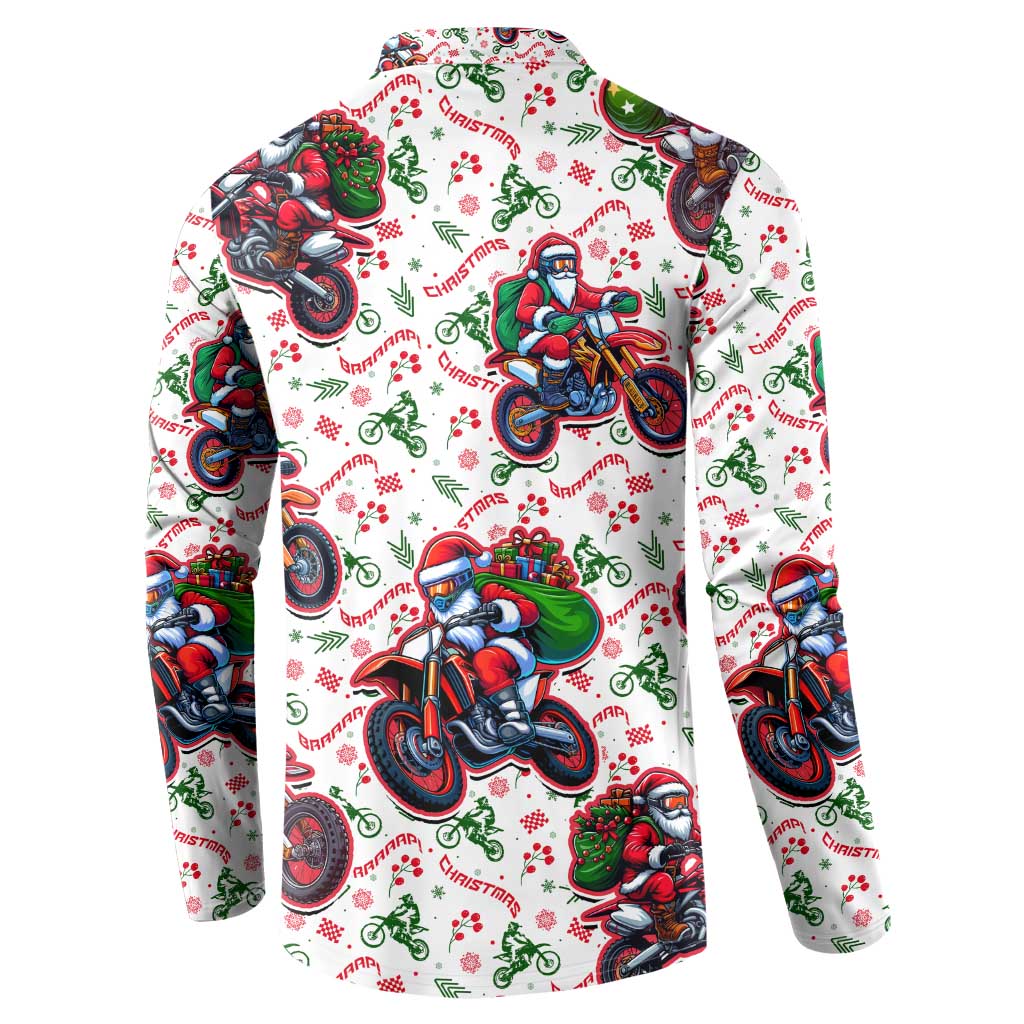 BRAAAP! Motorbike Santa Christmas Button Sweatshirt - Wonder Print Shop