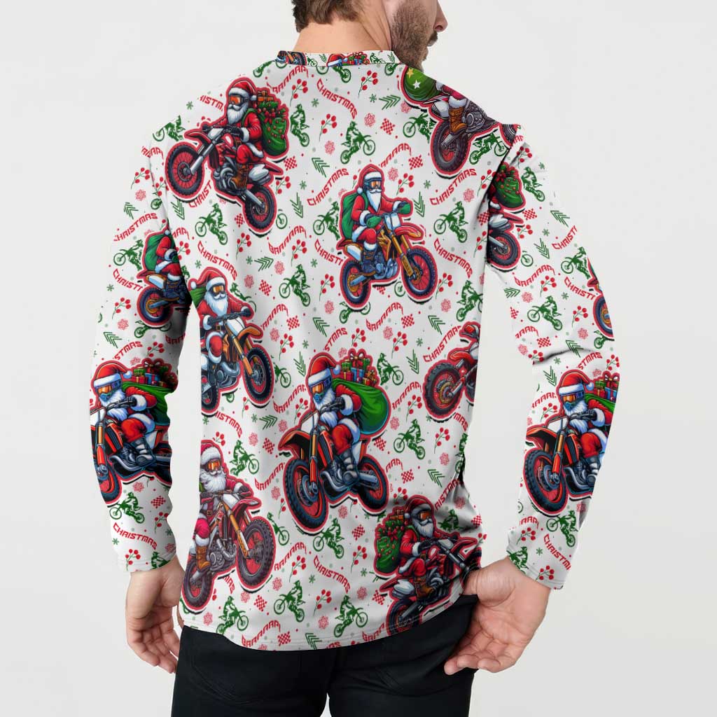 BRAAAP! Motorbike Santa Christmas Button Sweatshirt - Wonder Print Shop