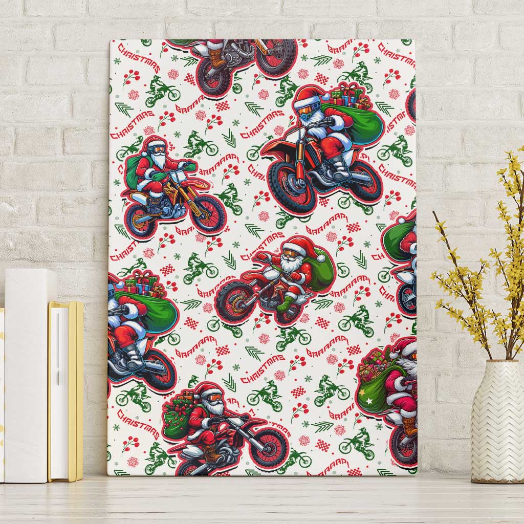 BRAAAP! Motorbike Santa Christmas Canvas Wall Art - Wonder Print Shop
