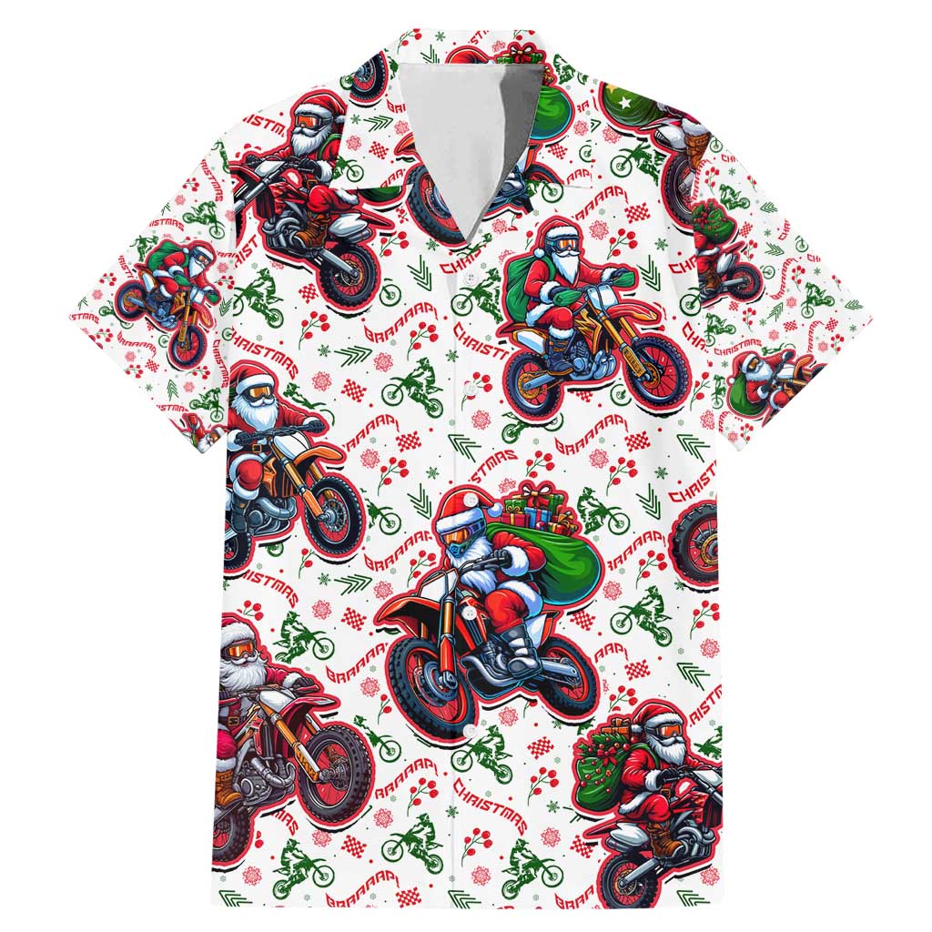 BRAAAP! Motorbike Santa Christmas Family Matching Mermaid Dress and Hawaiian Shirt - Wonder Print Shop