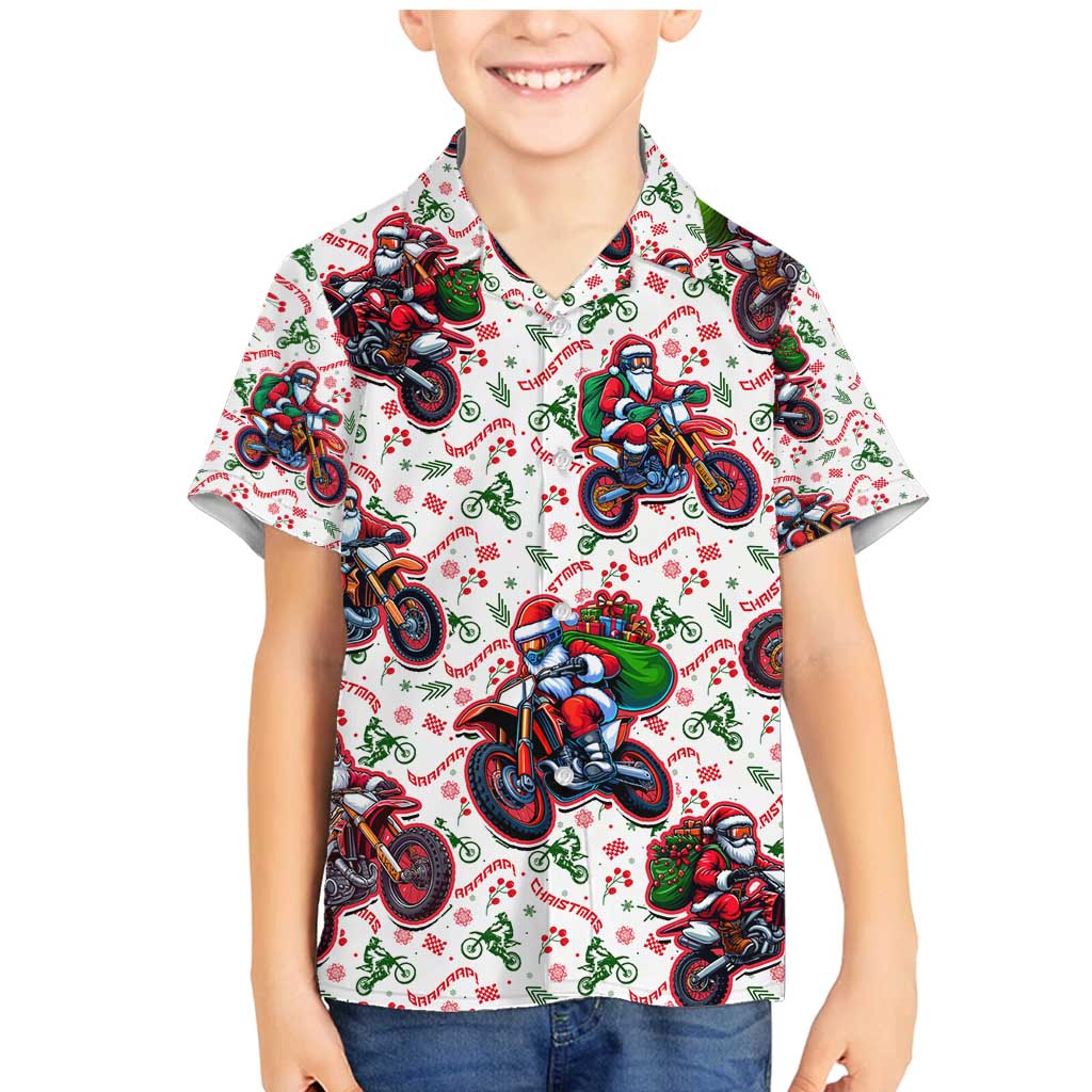 BRAAAP! Motorbike Santa Christmas Family Matching Mermaid Dress and Hawaiian Shirt - Wonder Print Shop