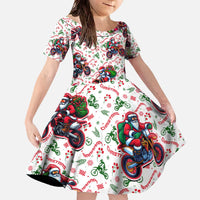 BRAAAP! Motorbike Santa Christmas Family Matching Off The Shoulder Long Sleeve Dress and Hawaiian Shirt - Wonder Print Shop