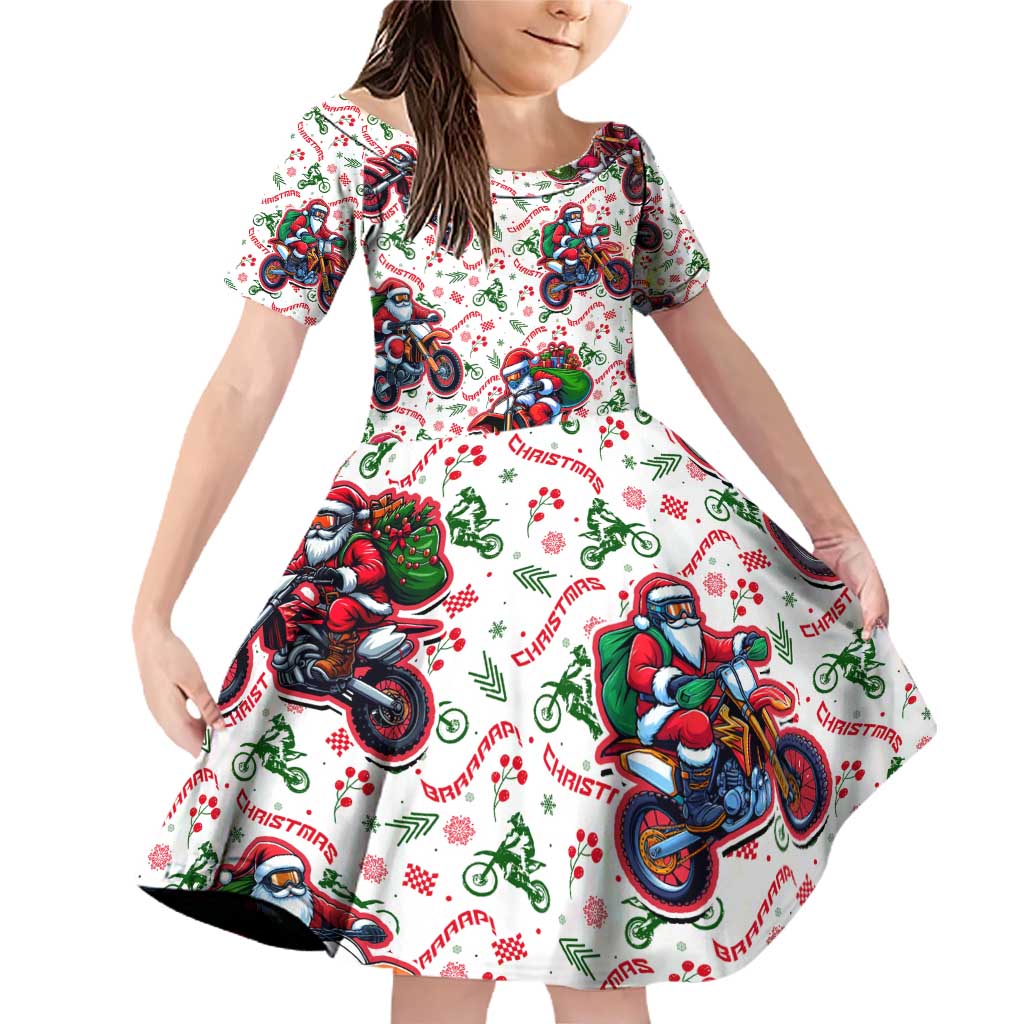 BRAAAP! Motorbike Santa Christmas Family Matching Off Shoulder Short Dress and Hawaiian Shirt - Wonder Print Shop