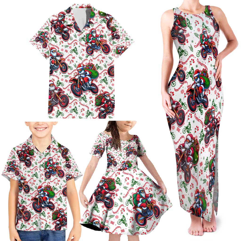 BRAAAP! Motorbike Santa Christmas Family Matching Tank Maxi Dress and Hawaiian Shirt - Wonder Print Shop