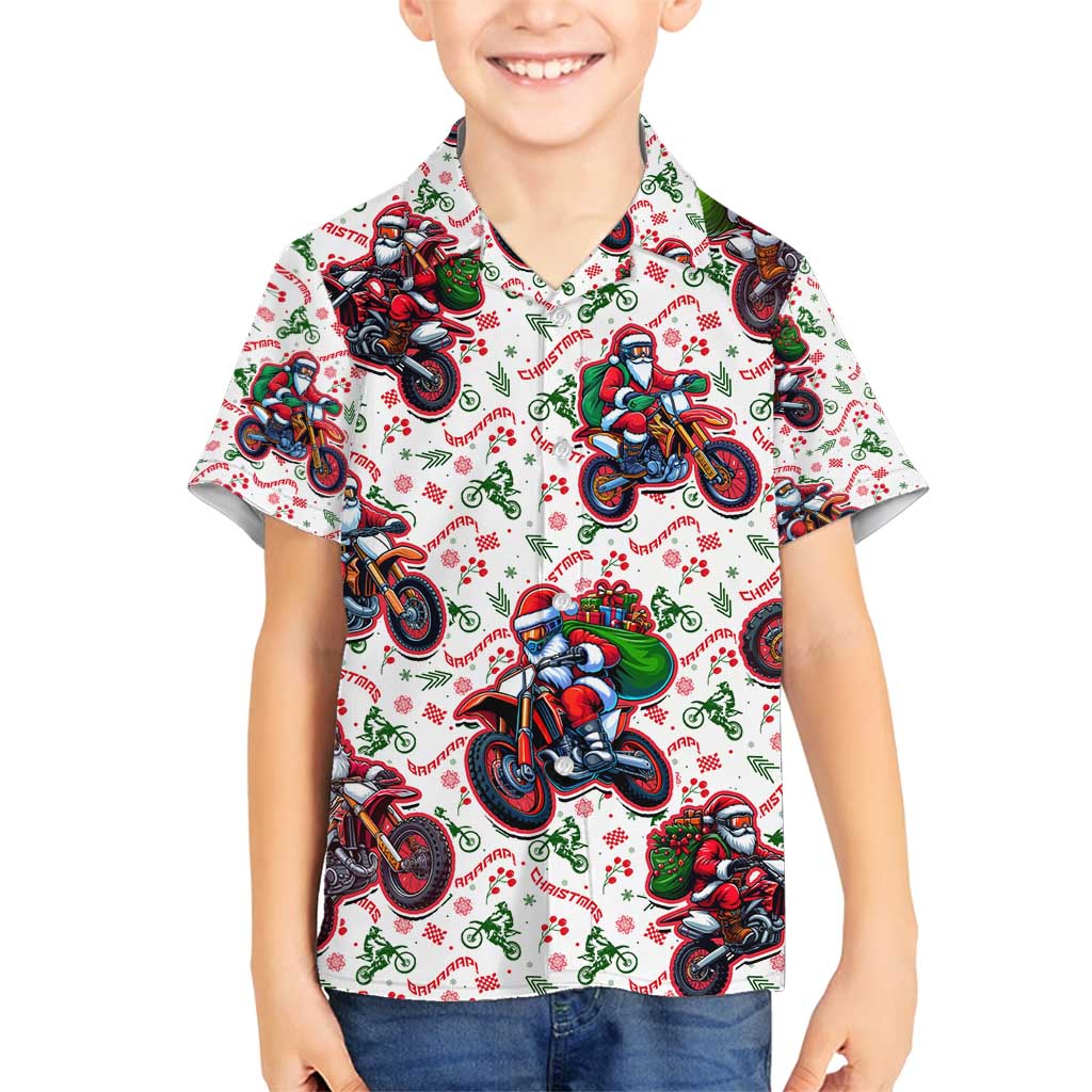 BRAAAP! Motorbike Santa Christmas Family Matching Tank Maxi Dress and Hawaiian Shirt - Wonder Print Shop