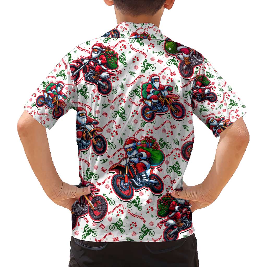 BRAAAP! Motorbike Santa Christmas Kid Hawaiian Shirt - Wonder Print Shop