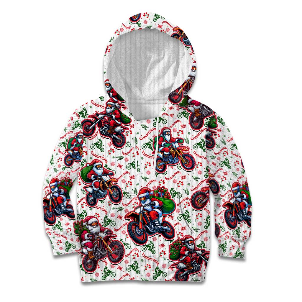 BRAAAP! Motorbike Santa Christmas Kid Hoodie - Wonder Print Shop