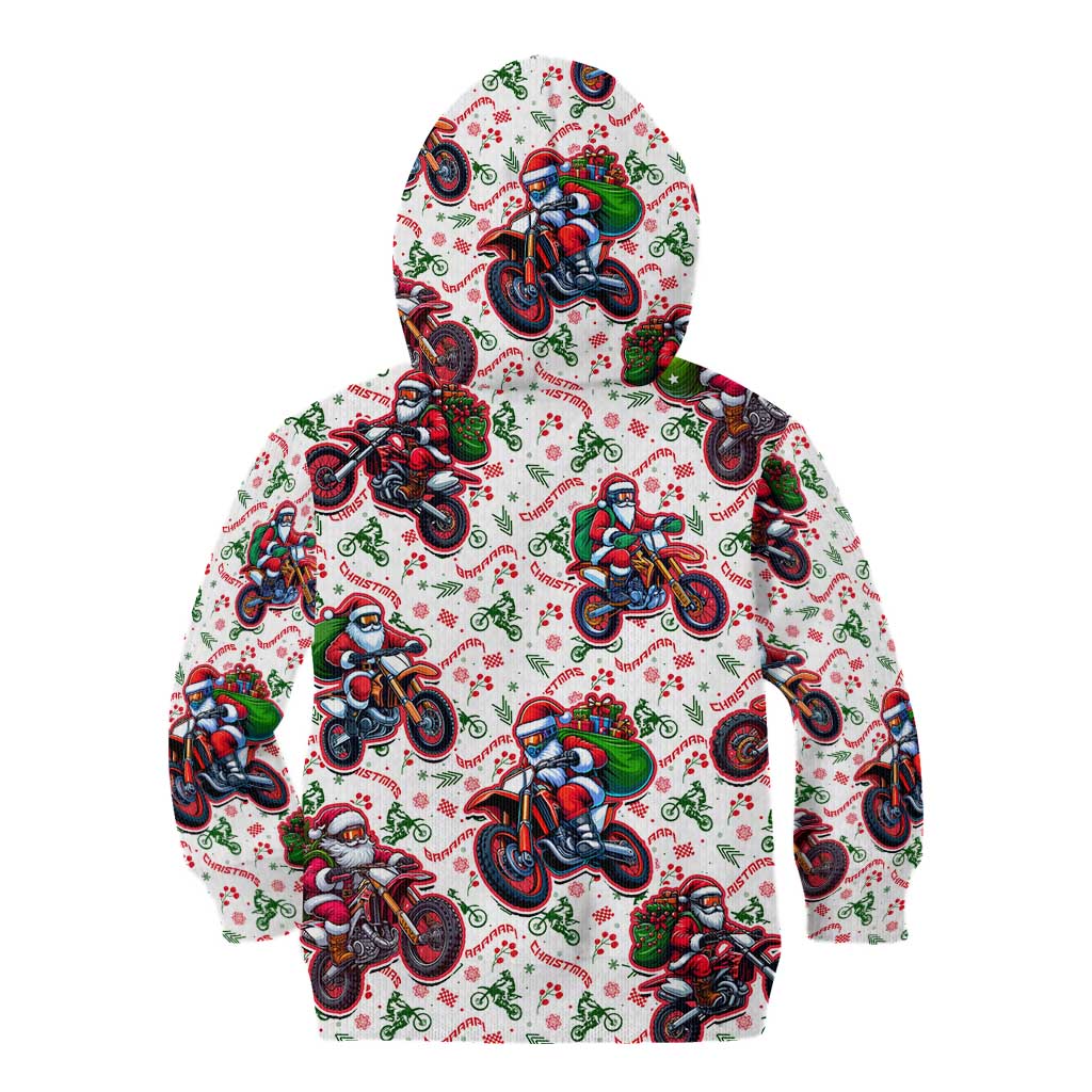 BRAAAP! Motorbike Santa Christmas Kid Hoodie - Wonder Print Shop