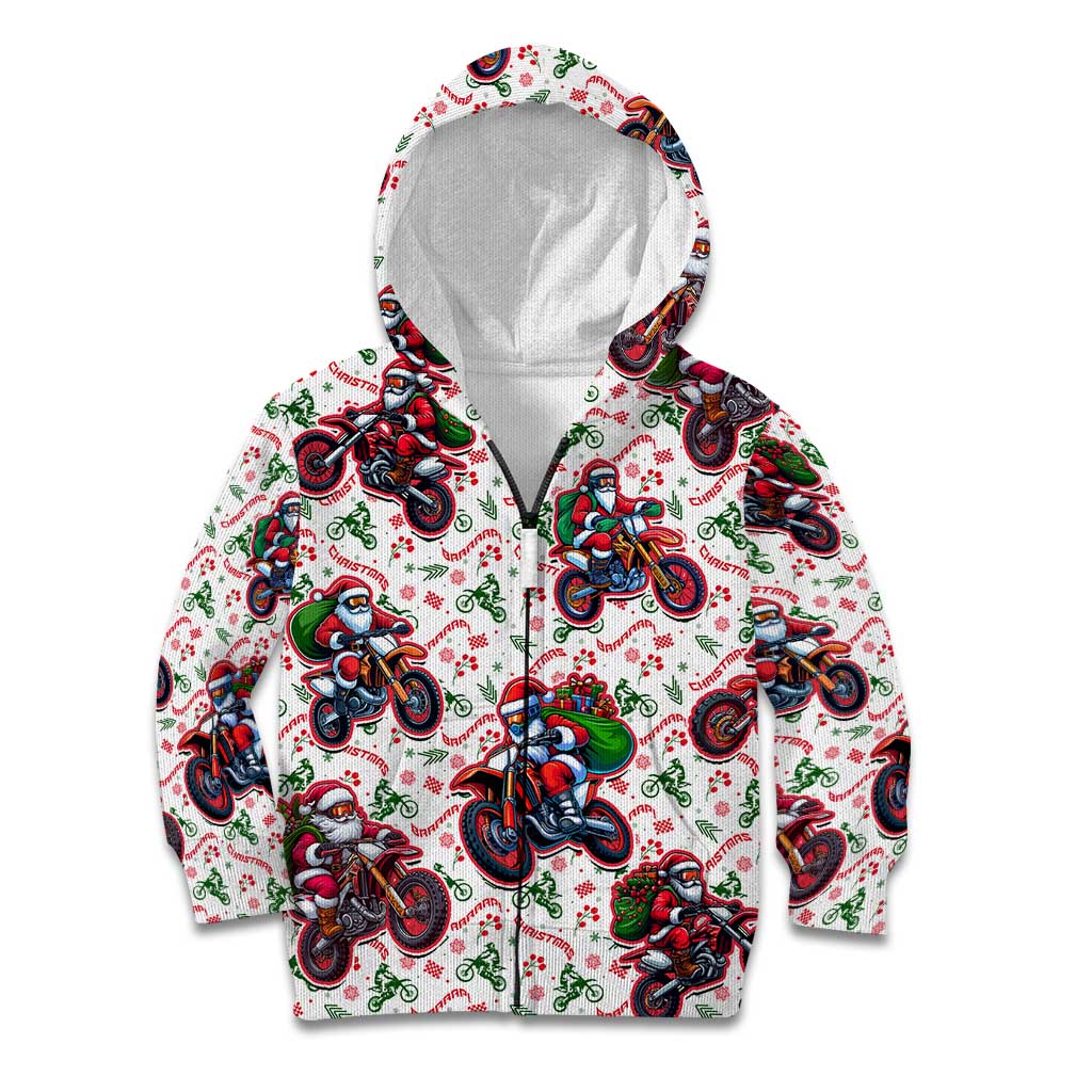 BRAAAP! Motorbike Santa Christmas Kid Hoodie - Wonder Print Shop