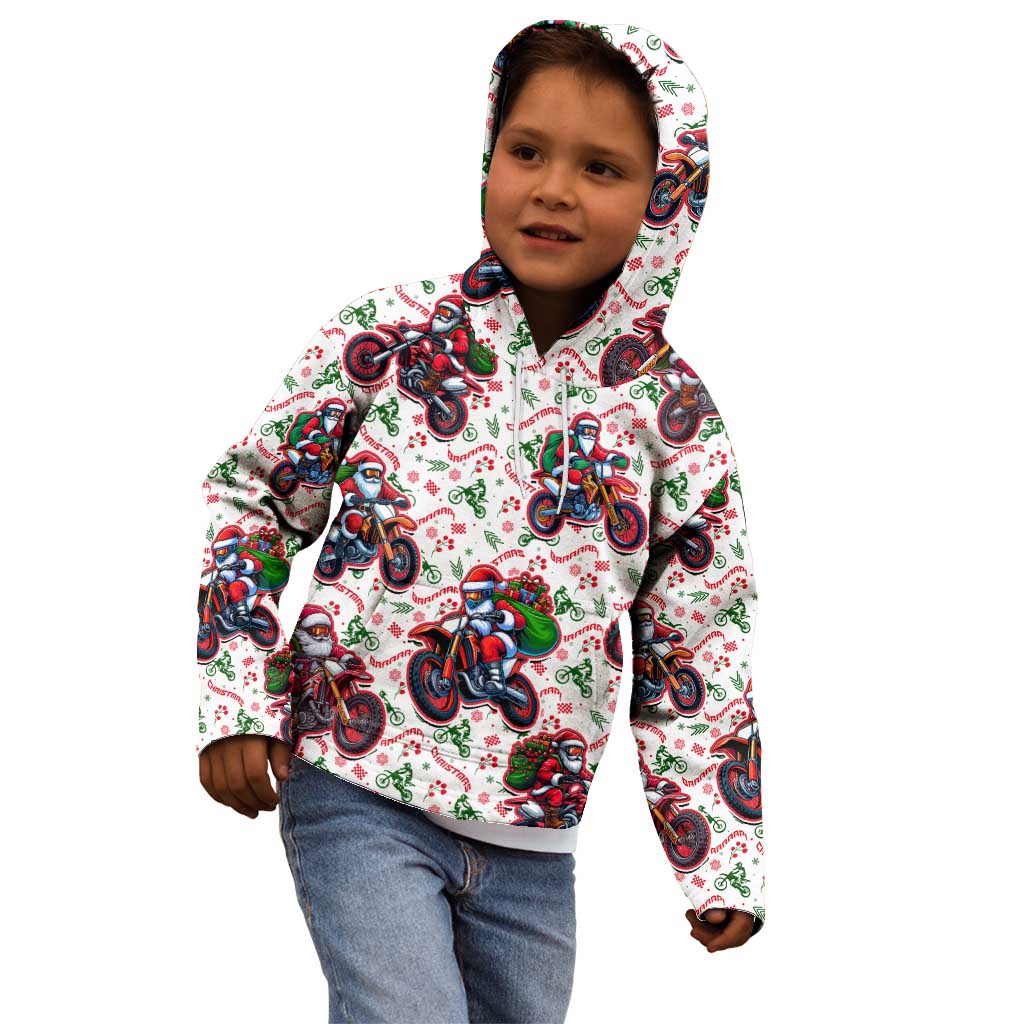 BRAAAP! Motorbike Santa Christmas Kid Hoodie - Wonder Print Shop