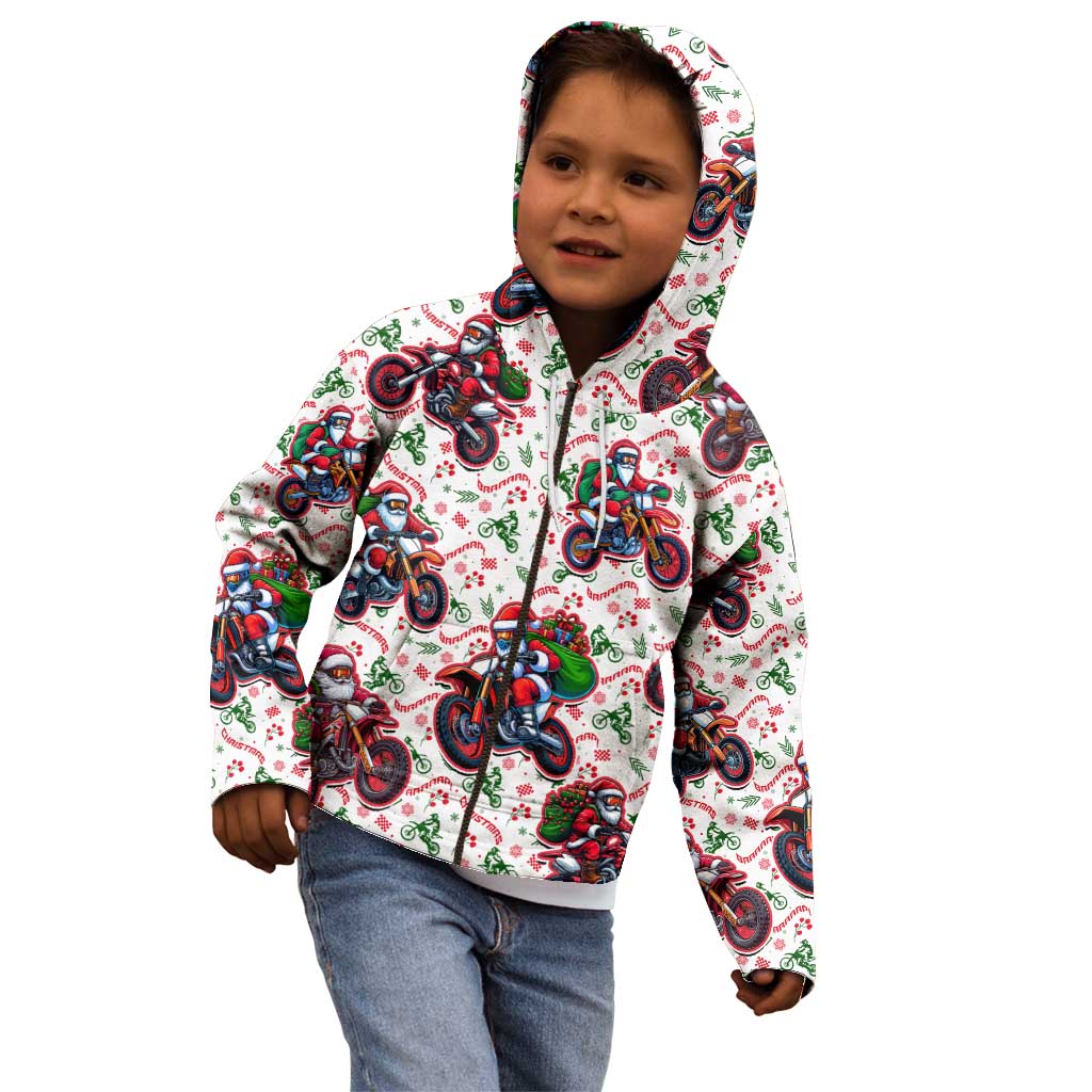 BRAAAP! Motorbike Santa Christmas Kid Hoodie - Wonder Print Shop