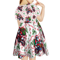 BRAAAP! Motorbike Santa Christmas Kid Short Sleeve Dress - Wonder Print Shop