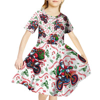 BRAAAP! Motorbike Santa Christmas Kid Short Sleeve Dress - Wonder Print Shop