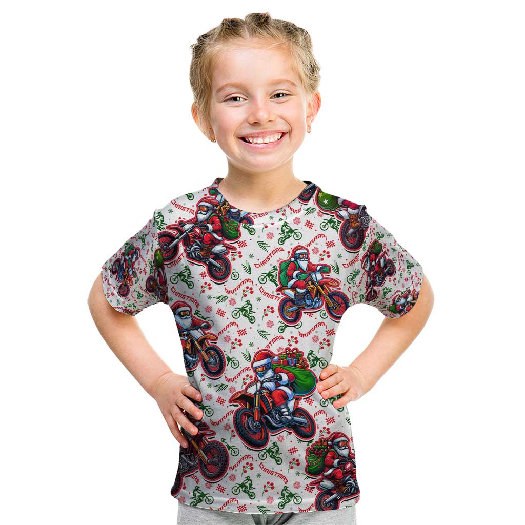 BRAAAP! Motorbike Santa Christmas Kid T Shirt - Wonder Print Shop
