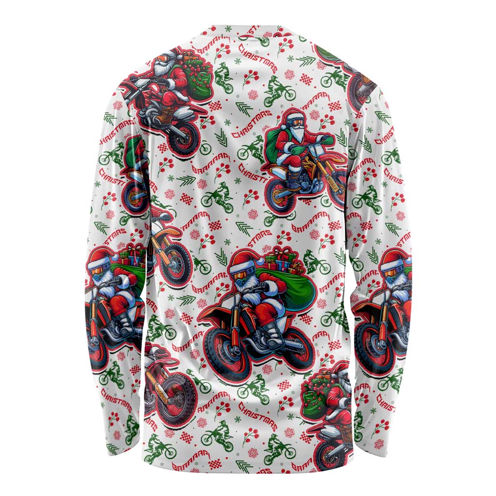 BRAAAP! Motorbike Santa Christmas Long Sleeve Shirt - Wonder Print Shop