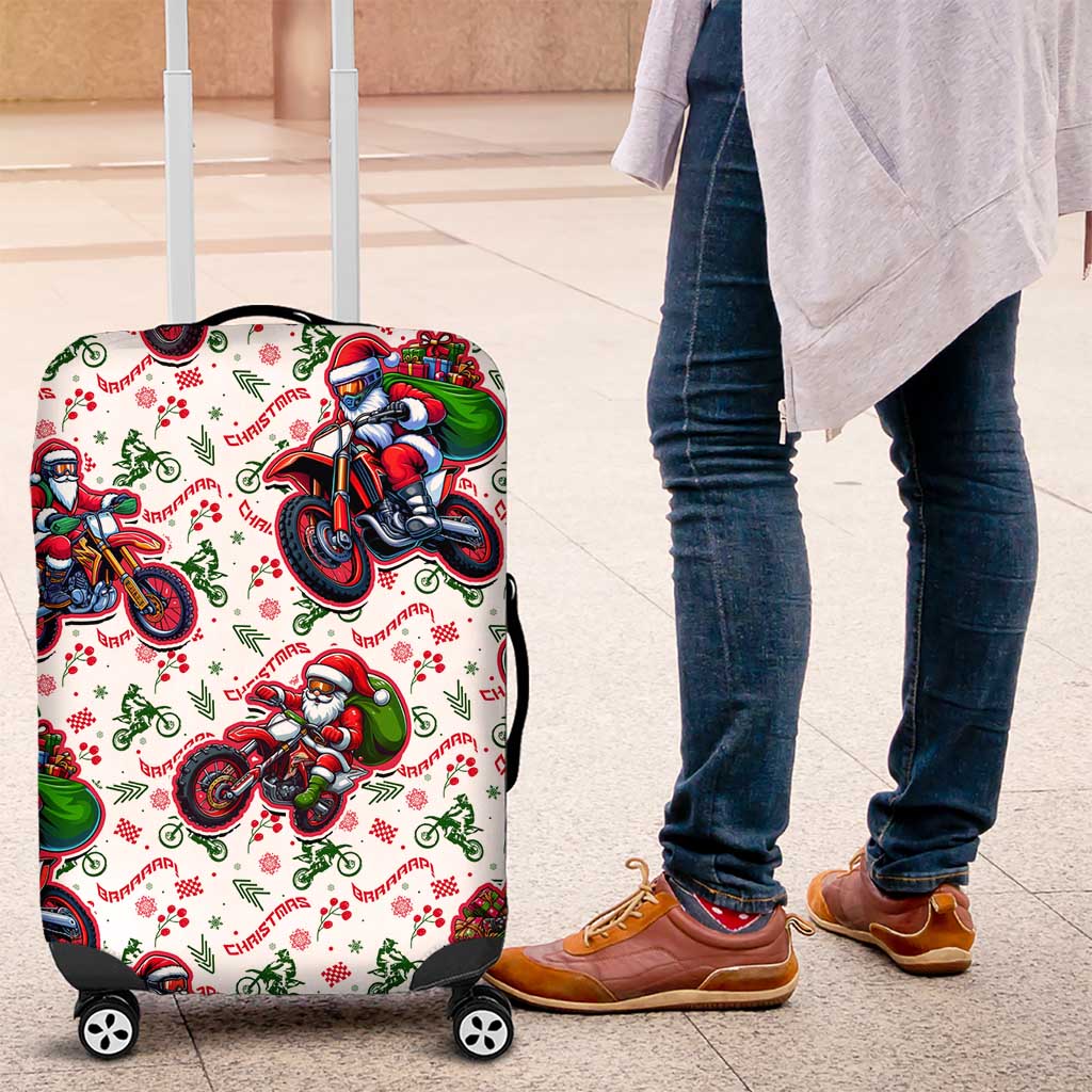 BRAAAP! Motorbike Santa Christmas Luggage Cover - Wonder Print Shop