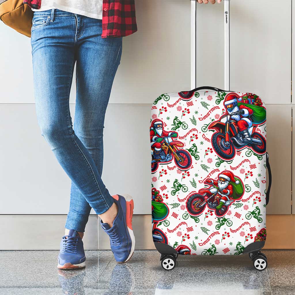 BRAAAP! Motorbike Santa Christmas Luggage Cover - Wonder Print Shop
