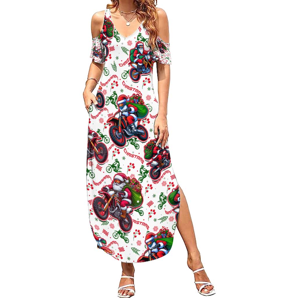 BRAAAP! Motorbike Santa Christmas Summer Maxi Dress - Wonder Print Shop